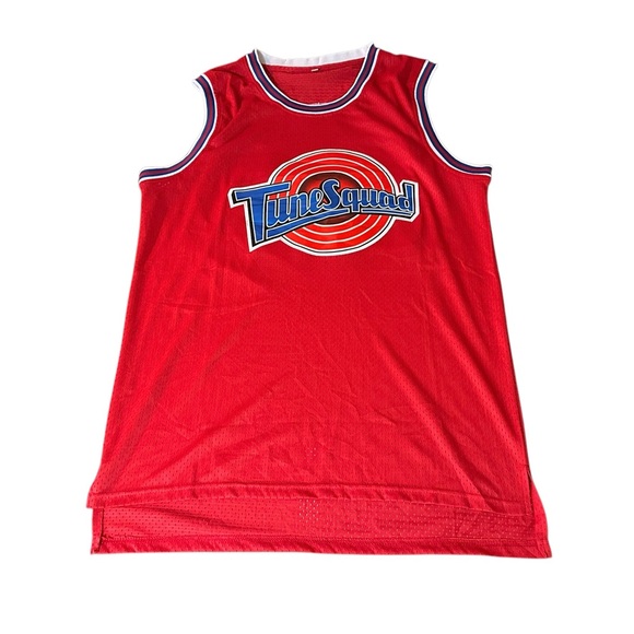 Tune Squad Men Jordan basketball Red Jersey Sz Large - Picture 1 of 5